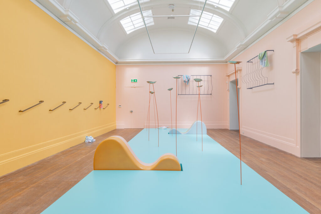 Garth Gratrix, Flamboyant Flamingos, 2024, Grundy Art Gallery. Image credit_ Benjamin Nuttall.